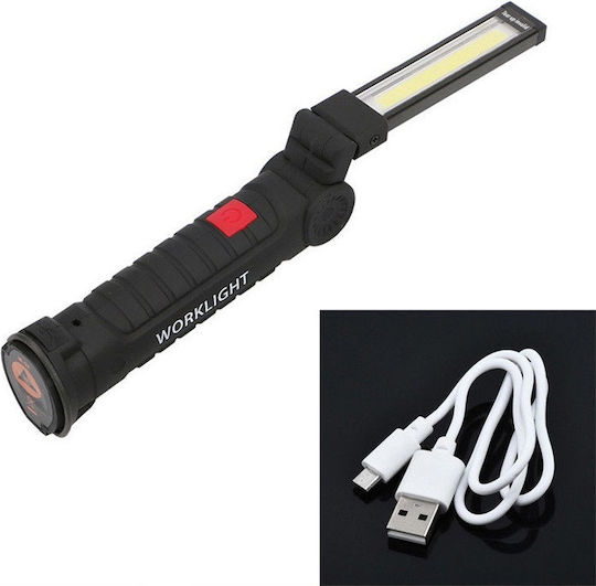 Lanternă LED Reîncărcabilă cu Bază Magnetică Cârlig & Micro USB 2000 Lumen Stil Scurt 205mm
