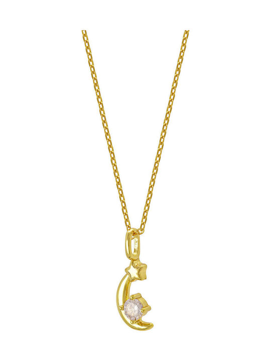 Kiriakos Gofas Charm Mond aus Vergoldet Silber mit Zirkon