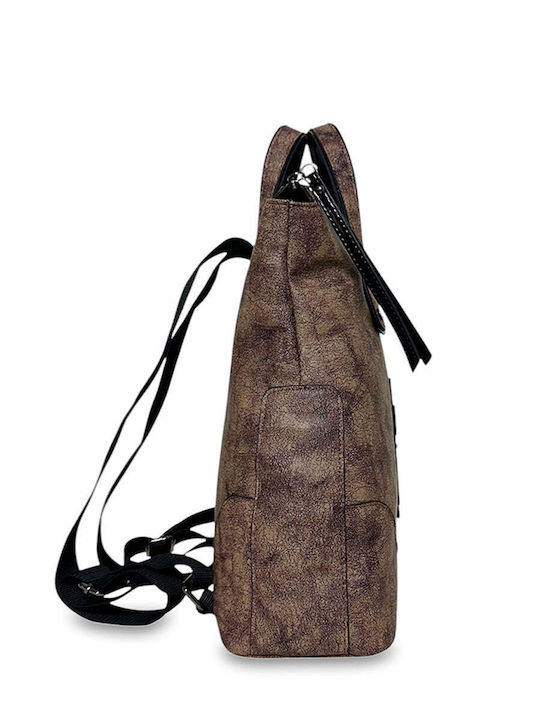 Women's Maxi Coffee Brown Backpack Bag