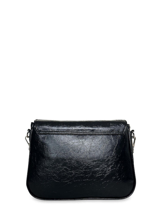 Γυναικεία Τσάντα Χιαστί Maxi Flap Glossy Μαύρο