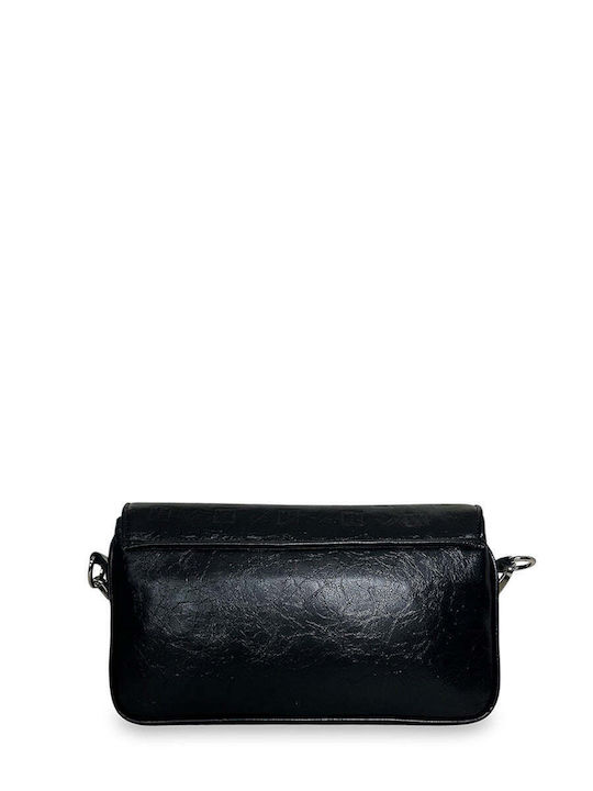 Damentasche Crossbody Baguette Glossy Schwarz