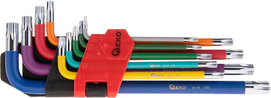Geko Set chei Torx cu 9 bucăți