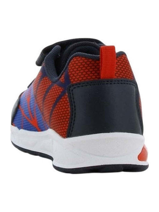 Παιδικά Sneakers Ανατομικά με Σκρατς & Φωτάκια Μπλε