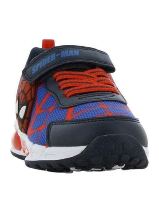Παιδικά Sneakers Ανατομικά με Σκρατς & Φωτάκια Μπλε