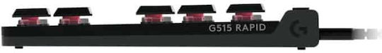 Logitech G515 TKL Gaming Πληκτρολόγιο Tenkeyless με RGB φωτισμό (Αγγλικό US)
