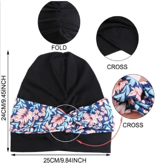 Damen Stoff Turban Haar Stirnbänder Blumen Grüne Schönheit