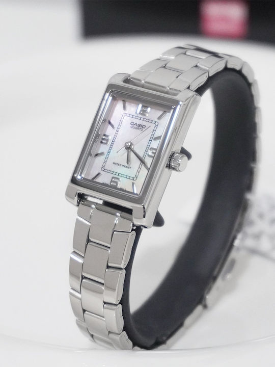Casio Collection Γυναικείο Ρολόι 21mm Μπαταρίας με Μεταλλικό Μπρασελέ