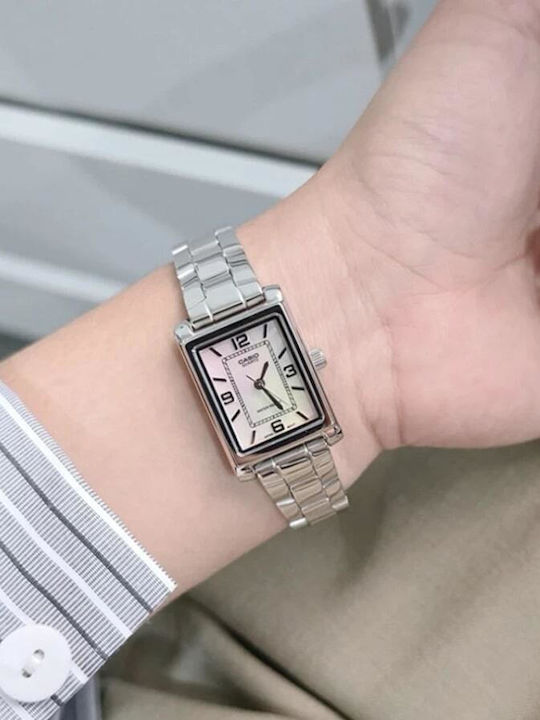 Casio Collection Γυναικείο Ρολόι 21mm Μπαταρίας με Μεταλλικό Μπρασελέ