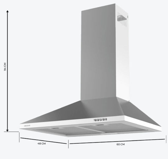 Cecotec Bolero Flux PM Απορροφητήρας Καμινάδα 60cm Γκρι