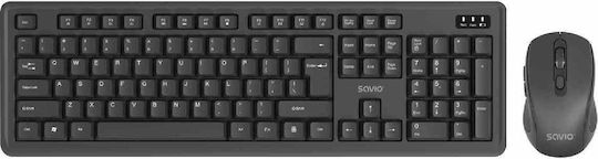 Savio KB-03 Безжично Комплект клавиатура и мишка Английски US Сив