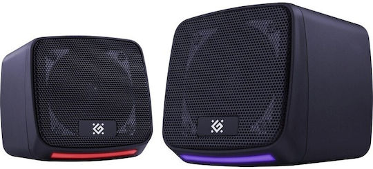 Defender J3 Ηχεία Υπολογιστή 2.0 με RGB Φωτισμό και Ισχύ 6W Μαύρα