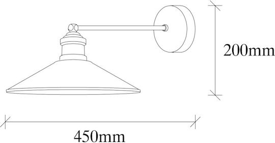 Aithrio Vintage Lumină de Perete Cupru 12x3cm