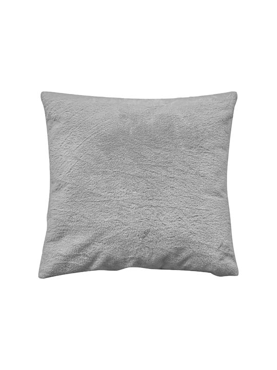 Furry Silver Sofa Cushion 70x70cm
