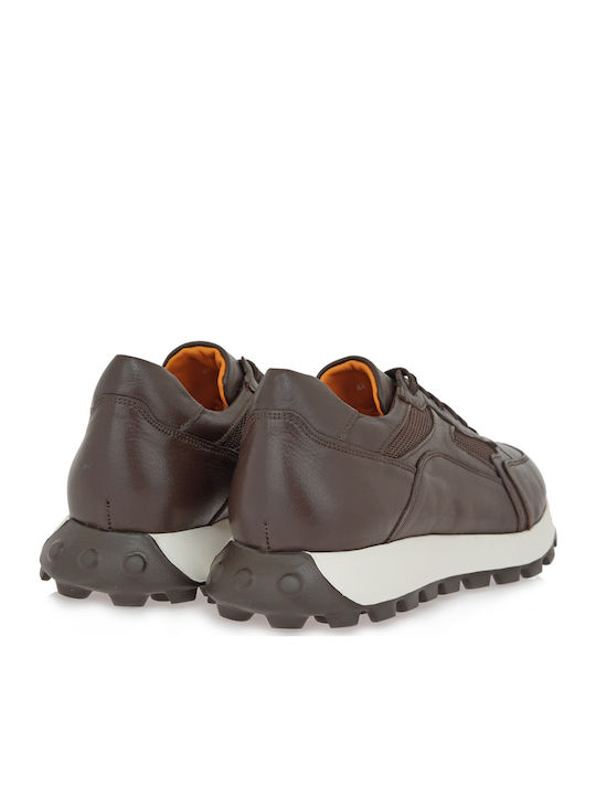 Men's Brown Leather Sneakers