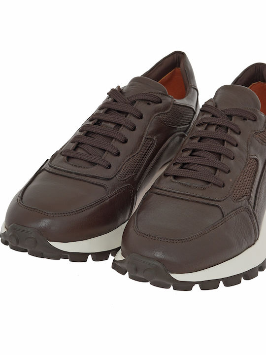 Men's Brown Leather Sneakers