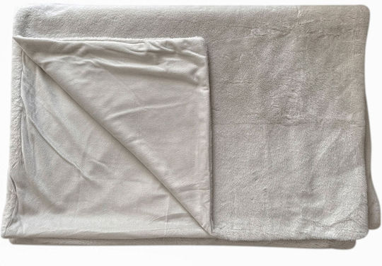 Ριχτάρι Διθέσιου Καναπέ Γούνινο 160x240εκ. Ivory