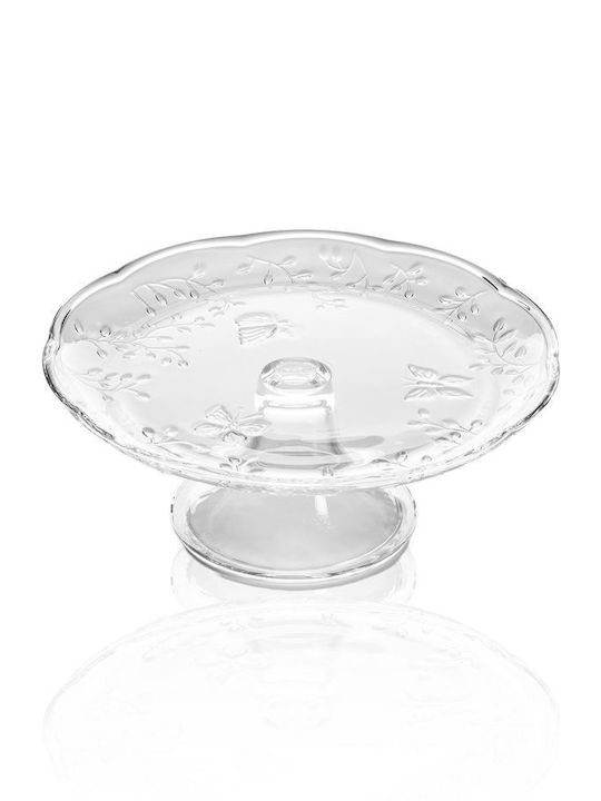 Aithrio Διακοσμητική Πιατέλα Γυάλινη Διάφανη 28x28x13εκ.