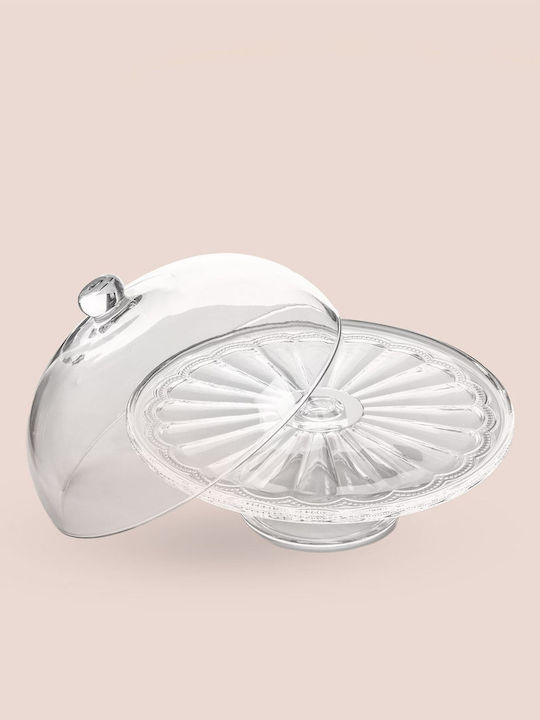 Aithrio Glass Decorative Platter Transparent 32x31x17cm