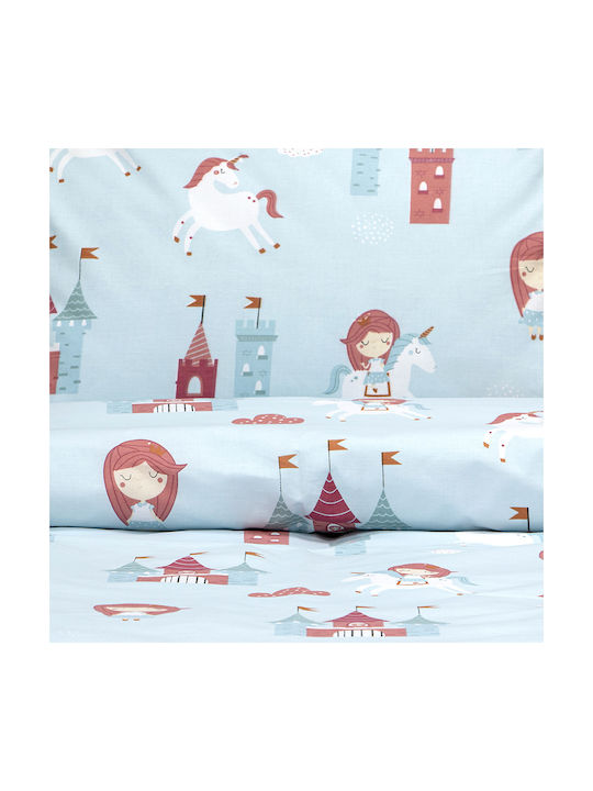 Lino Home Σετ Σεντόνια Ημίδιπλα Βαμβακερά Cloud Kingdom Mint 170x260cm 3τμχ