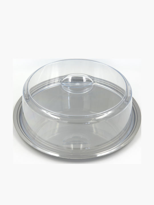 Tortieră din Oțel inoxidabil cu Capac Transparent 34x34buc