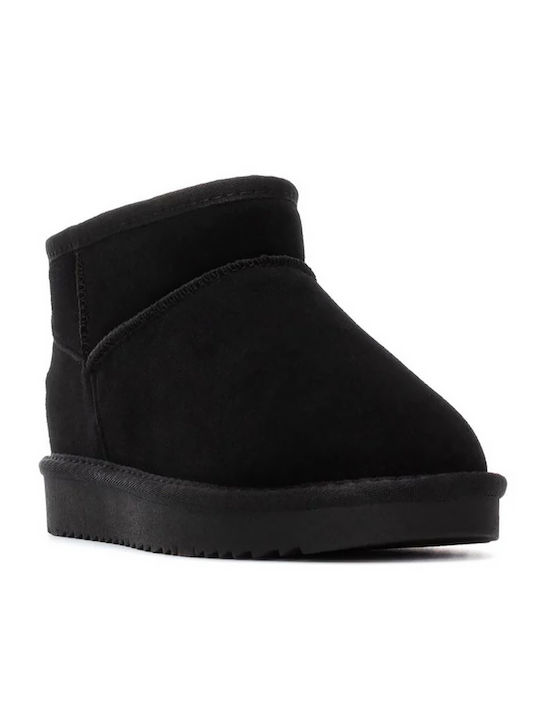 Leder Stiefeletten Damen Schwarz