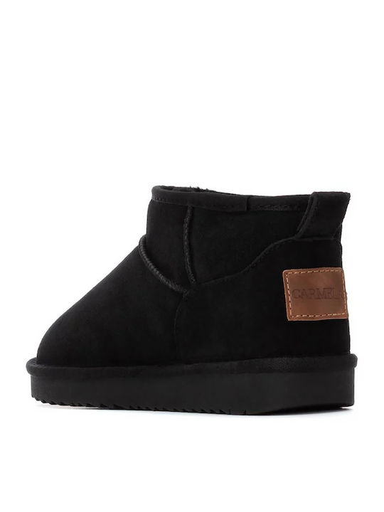 Leder Stiefeletten Damen Schwarz