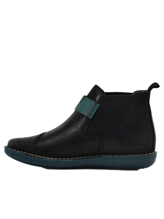 Leather Women's Ankle Boots Black