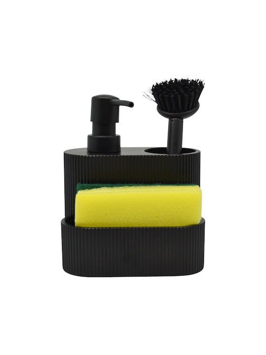 Ankor Dispenser Kitchen Plastic with Sponge Holder Black