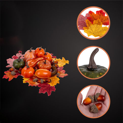Autumn Decoration Set Zola 50 Pieces Pumpkins Acorns Leaves Multicolor