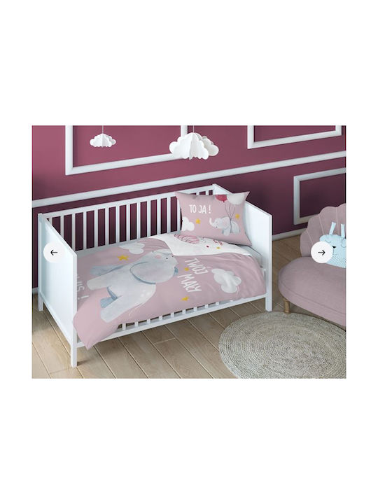 Detexpol Set Copertă de Pătuț cu Față de Pernă Roz 100x135cm.