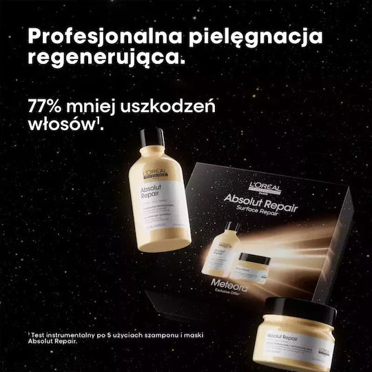 L'Oréal Professionnel Absolut Repair Hair Care Set for Reconstruction & Nourishment for Damaged Hair with Shampoo and Mask 2pcs