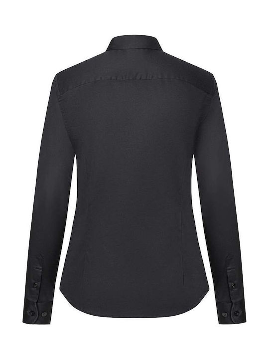 Πουκάμισο Γυναικείο Μαύρο Modern Fit Active Stretch