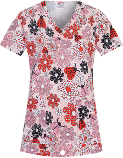 bwell Women's Multicolour Medical Blouse