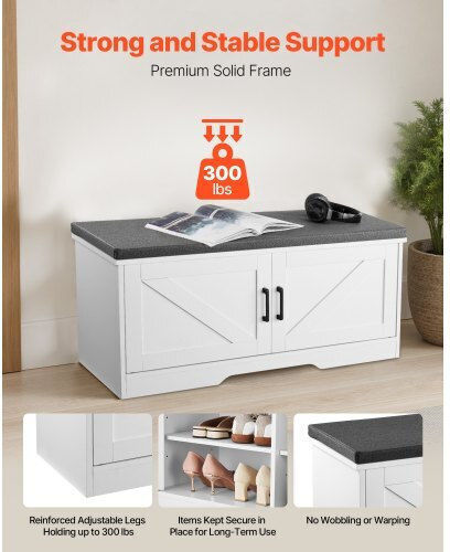 Entry Furniture with Shoe Rack & Bench White, Black 100x35.5x46cm