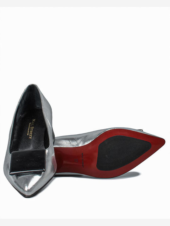 Leather Silver Heels