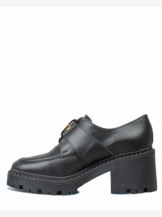 Δερμάτινα Γυναικεία Loafers σε Μαύρο Χρώμα