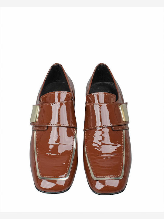 Δερμάτινα Γυναικεία Loafers σε Ταμπά Χρώμα