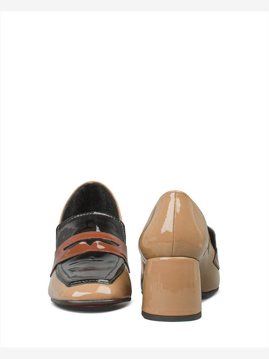 Leather Women's Loafers in Brown Color