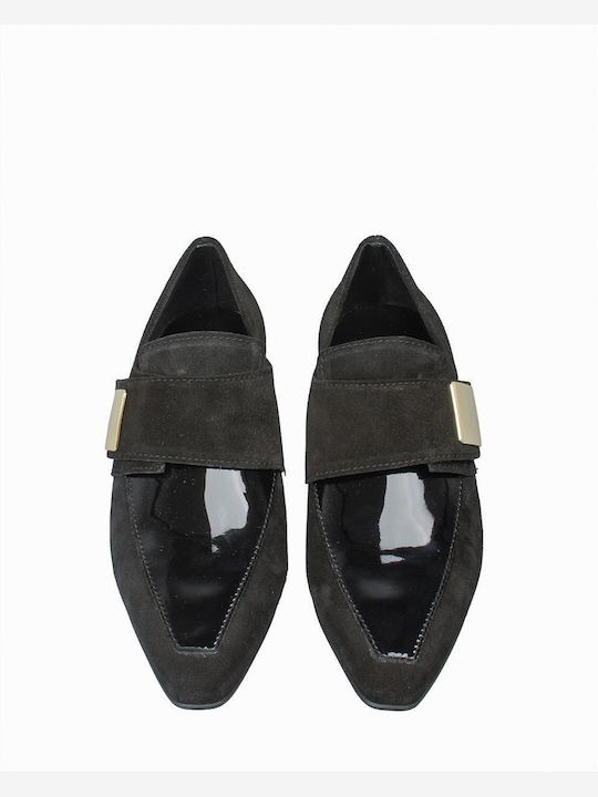 Δερμάτινα Γυναικεία Loafers σε Μαύρο Χρώμα