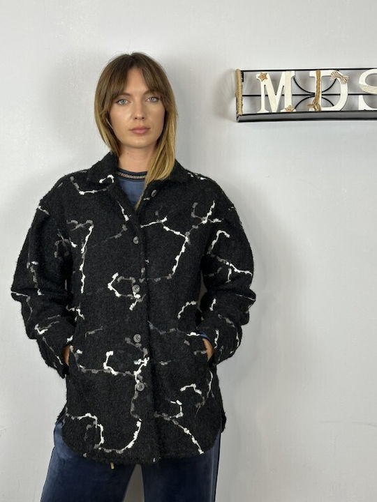 Damen Black Kurzmantel