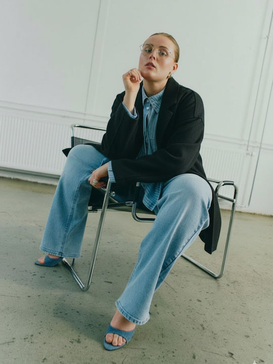 Γυναικείο Μαύρο Παλτό Oversized με Κουμπιά