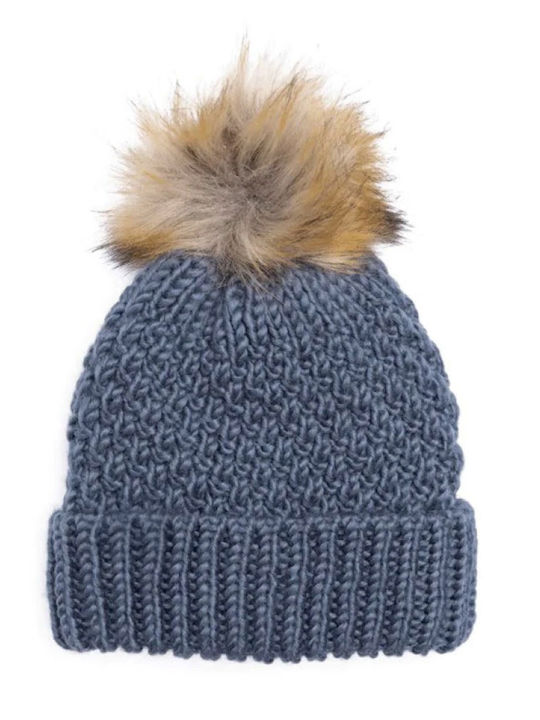 Beanie Unisex Σκούφος Πλεκτός σε Μπλε χρώμα