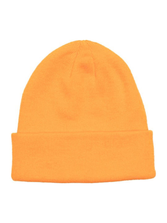 Beanie Unisex Σκούφος Πλεκτός σε Πορτοκαλί χρώμα