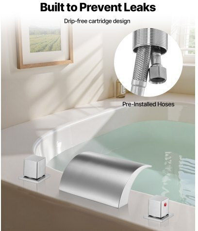 Vevor Built-in Faucet Mixer for Bathtub Silver
