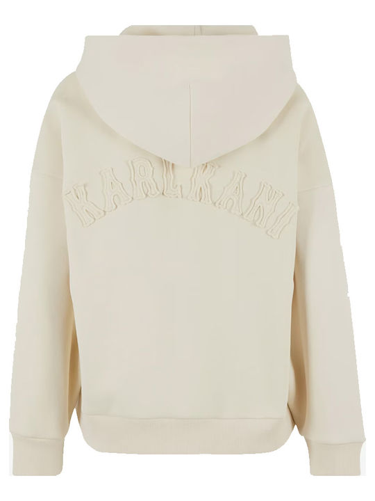 Long Women's Sweatshirt Hooded Beige