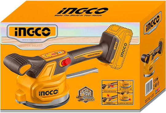 Ingco Battery Tile Suction Cup Vibrator 20v Li-ion Solo Φ 130mm 60kg Ctvli2001