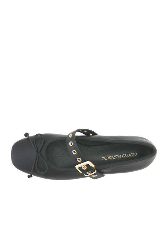 Ropel Leder Damen Ballerinas Schwarze