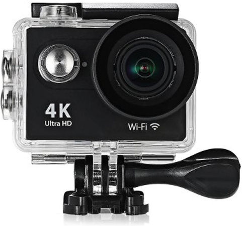 H9 Action Camera 4K Ultra HD Underwater (with Case) with Screen 2" and Wi-Fi Yellow
