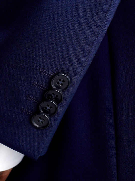 Men's Winter Suit Jacket Slim Fit Blue
