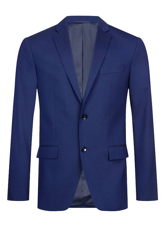 Men's Winter Suit Jacket Slim Fit Blue